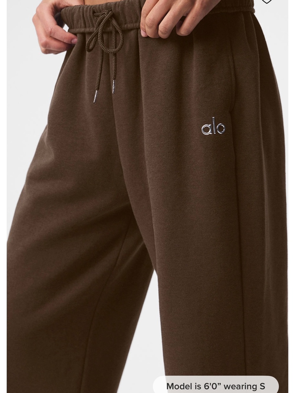 ALO Yoga Women’s Dark Brown Straight Leg Fleece Pants